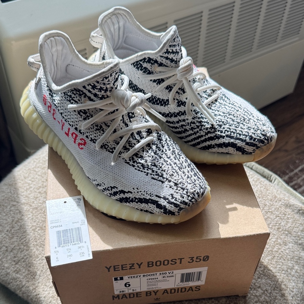 Adidas Yeezy Boost 350 V2 Sneakers - Black, White, Red